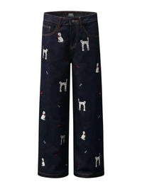 Men's Animal Wide Leg Jeans