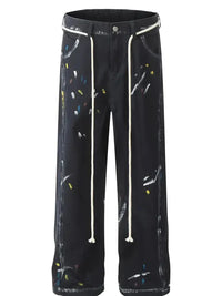 Men's Artistic Paint Splatter Wide Leg Baggy Jeans - Update AvenueTrendsi100400270361965100400270361965Men's Artistic Paint Splatter Wide Leg Baggy JeansBlack