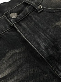 Men's Baggy Straight Leg Jeans with Paint Splatter Details
