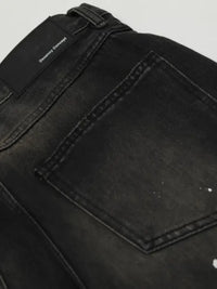 Men's Baggy Straight Leg Jeans with Paint Splatter Details