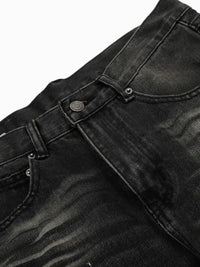 Men's Baggy Straight Leg Jeans with Paint Splatter Details