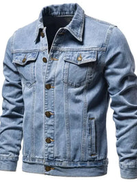 Men's Button Down Long Sleeve Denim Jacket - Update AvenueTrendsi100400714744356100400714744356Men's Button Down Long Sleeve Denim JacketLight