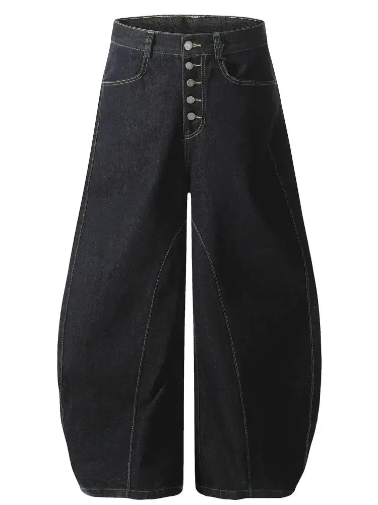 Men's Button Fly High Waist Curved Jeans - Update AvenueTrendsi100400053818441100400053818441Men's Button Fly High Waist Curved JeansBlack