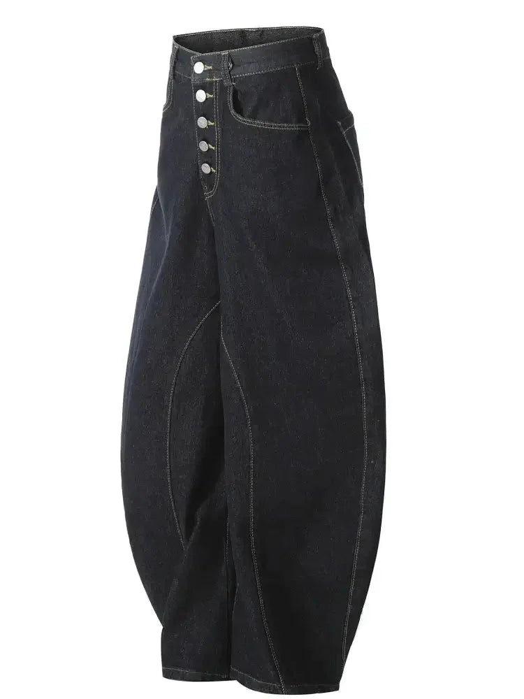 Men's Button Fly High Waist Curved Jeans - Update AvenueTrendsi100400053818441100400053818441Men's Button Fly High Waist Curved JeansBlack