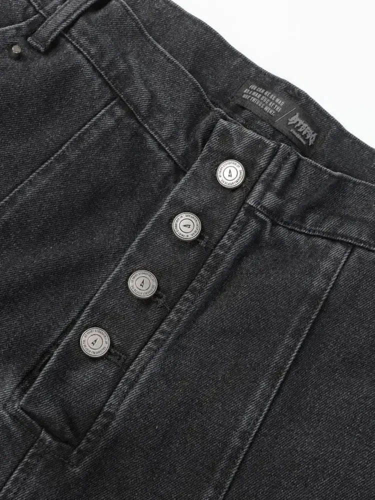 Men's Button Fly Studded Bootcut Jeans