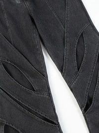Men's Button Fly Studded Bootcut Jeans