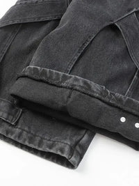 Men's Button Fly Studded Bootcut Jeans
