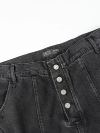 Men's Button Fly Studded Bootcut Jeans