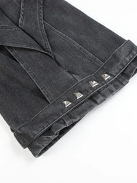 Men's Button Fly Studded Bootcut Jeans