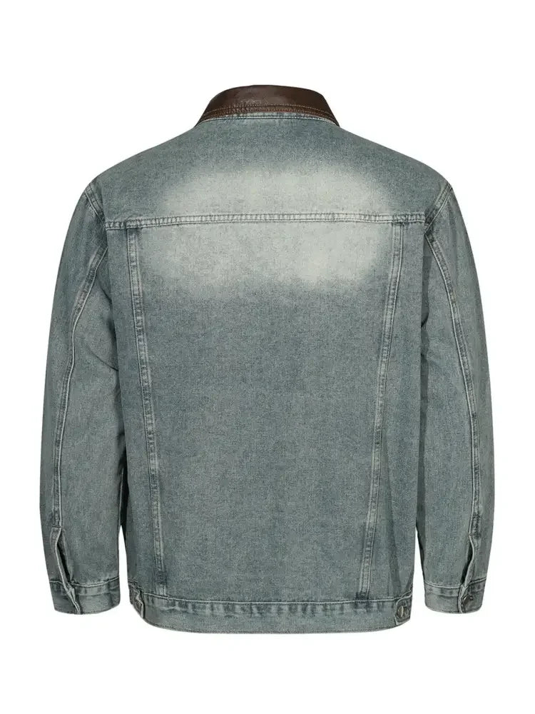Men's Button Up Long Sleeve Denim Jacket