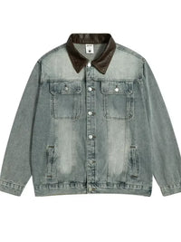 Men's Button Up Long Sleeve Denim Jacket