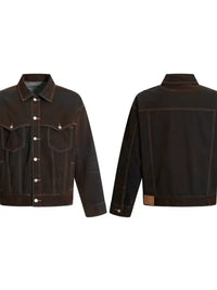 Men's Button Up Long Sleeve Denim Jacket