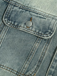 Men's Button Up Long Sleeve Denim Jacket