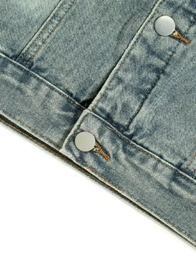 Men's Button Up Long Sleeve Denim Jacket