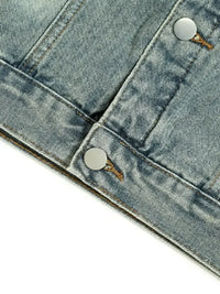 Men's Button Up Long Sleeve Denim Jacket