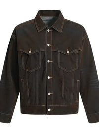 Men's Button Up Long Sleeve Denim Jacket