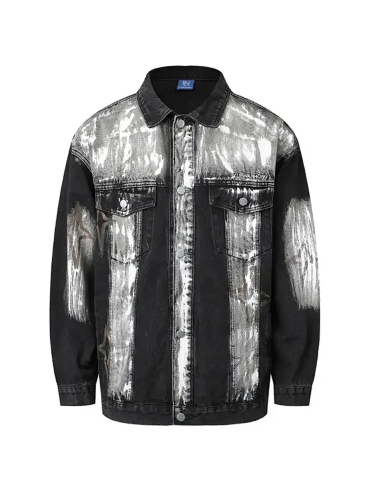 Men's Button Up Long Sleeve Denim Jacket