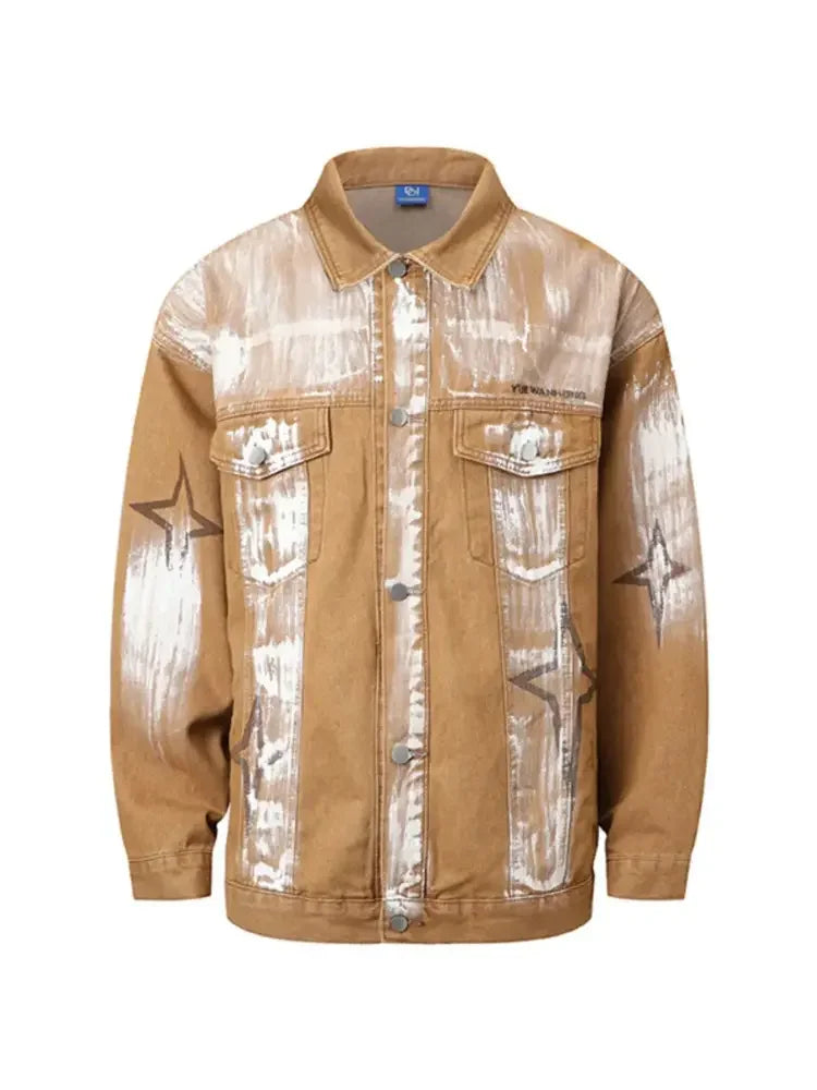 Men's Button Up Long Sleeve Denim Jacket