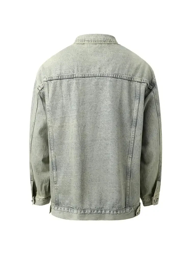 Men's Button Up Long Sleeve Denim Jacket