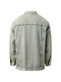 Men's Button Up Long Sleeve Denim Jacket