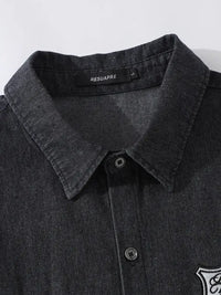 Men's Button Up Long Sleeve Denim Shirt
