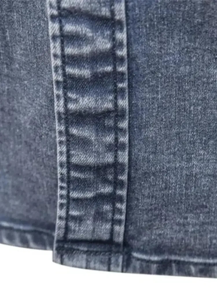 Men's Button Up Long Sleeve Denim Shirt