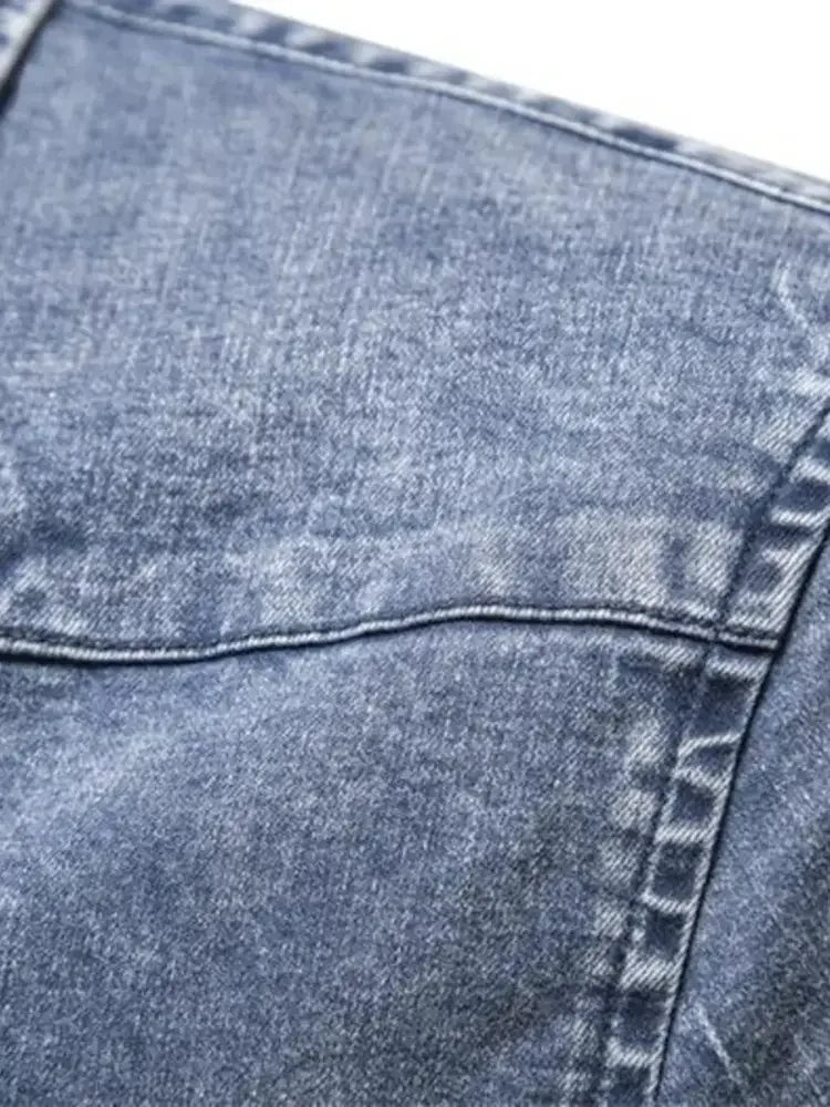 Men's Button Up Long Sleeve Denim Shirt