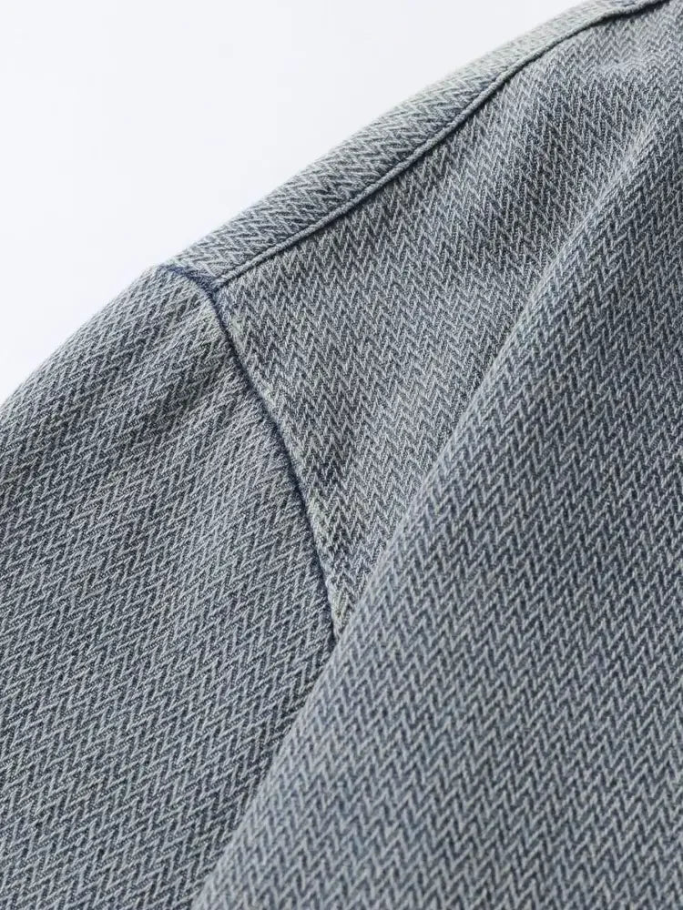 Men's Button Up Long Sleeve Denim Shirt