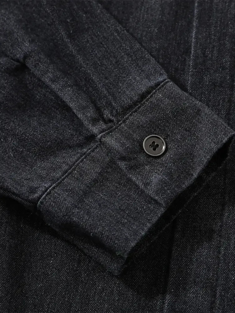Men's Button Up Long Sleeve Denim Shirt