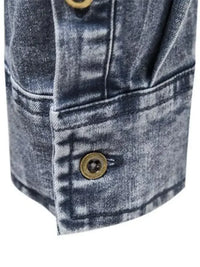 Men's Button Up Long Sleeve Denim Shirt