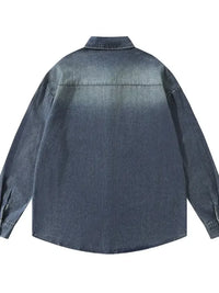 Men's Button Up Long Sleeve Denim Shirt