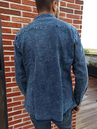 Men's Button Up Long Sleeve Denim Shirt