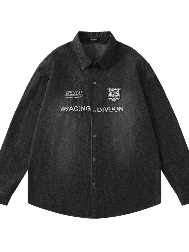 Men's Button Up Long Sleeve Denim Shirt