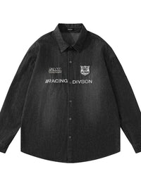 Men's Button Up Long Sleeve Denim Shirt