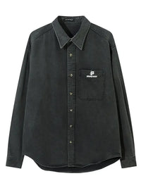 Men's Button Up Long Sleeve Denim Shirt
