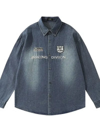 Men's Button Up Long Sleeve Denim Shirt