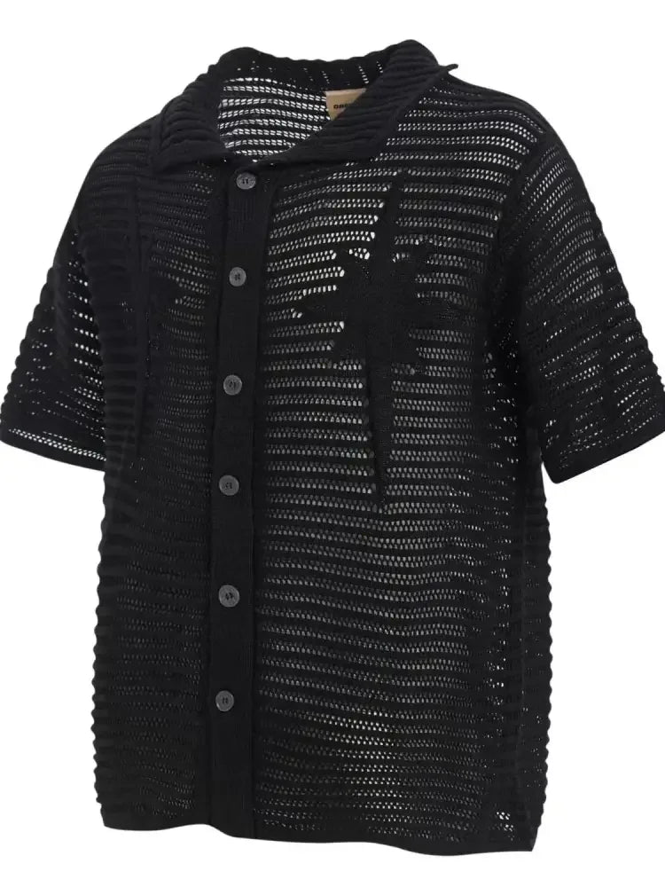 Men's Button Up Short Sleeve Cardigan