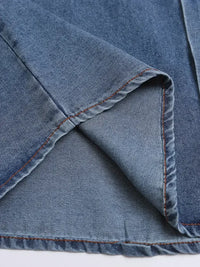 Men's Button Up Short Sleeve Denim Shirt