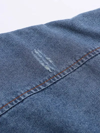 Men's Button Up Short Sleeve Denim Shirt
