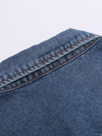 Men's Button Up Short Sleeve Denim Shirt