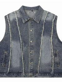 Men's Button Up Sleeveless Denim Jacket