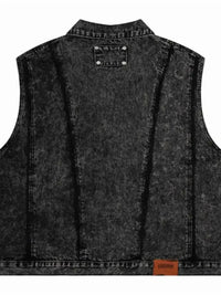 Men's Button Up Sleeveless Denim Jacket