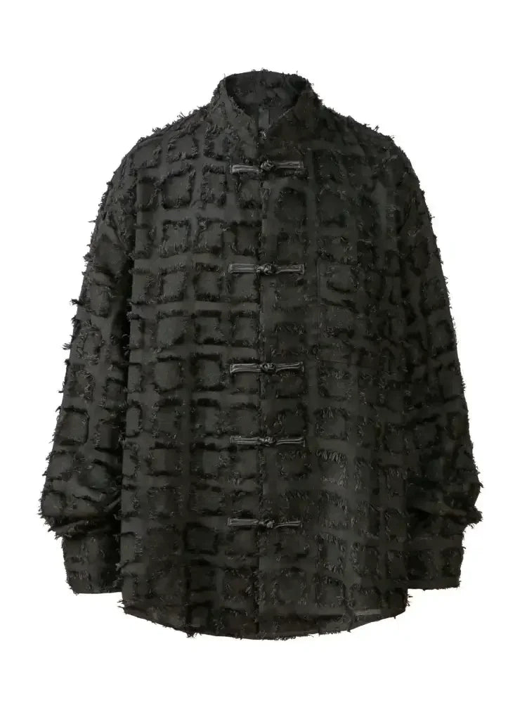 Men's Button Up Textured Oversized Shirt