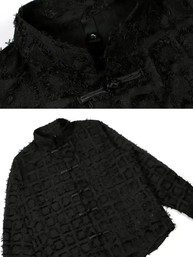 Men's Button Up Textured Oversized Shirt