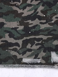 Men's Camo Print Cargo Denim Shorts with Multiple Pockets