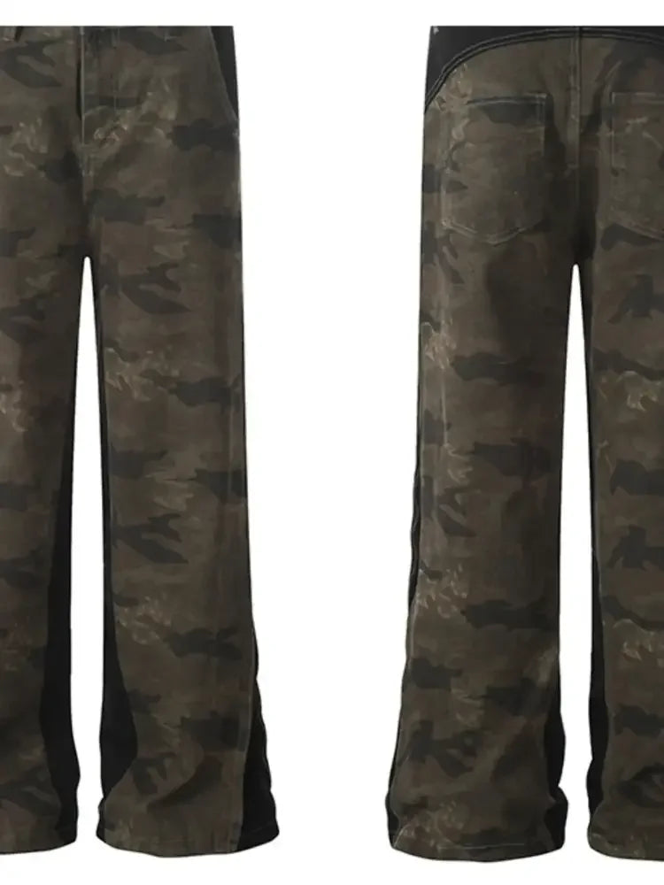 Men's Camo Wide Leg Denim Jeans