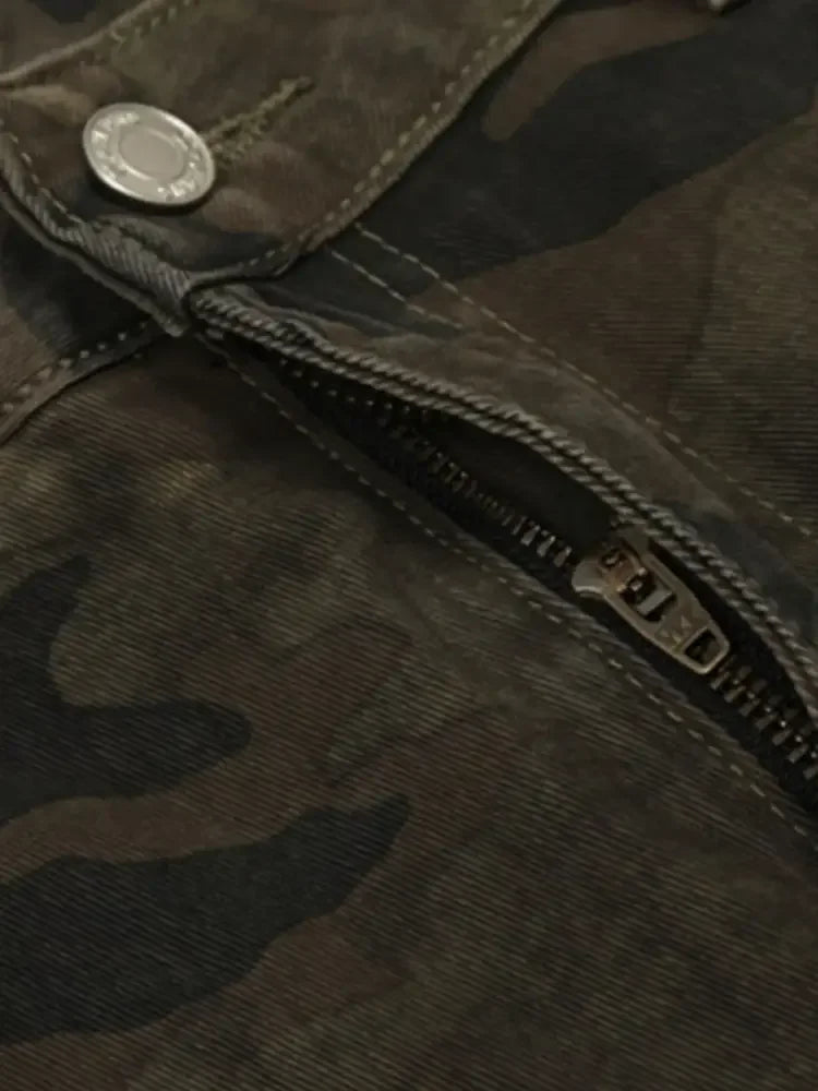 Men's Camo Wide Leg Denim Jeans