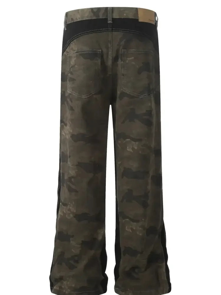Men's Camo Wide Leg Denim Jeans
