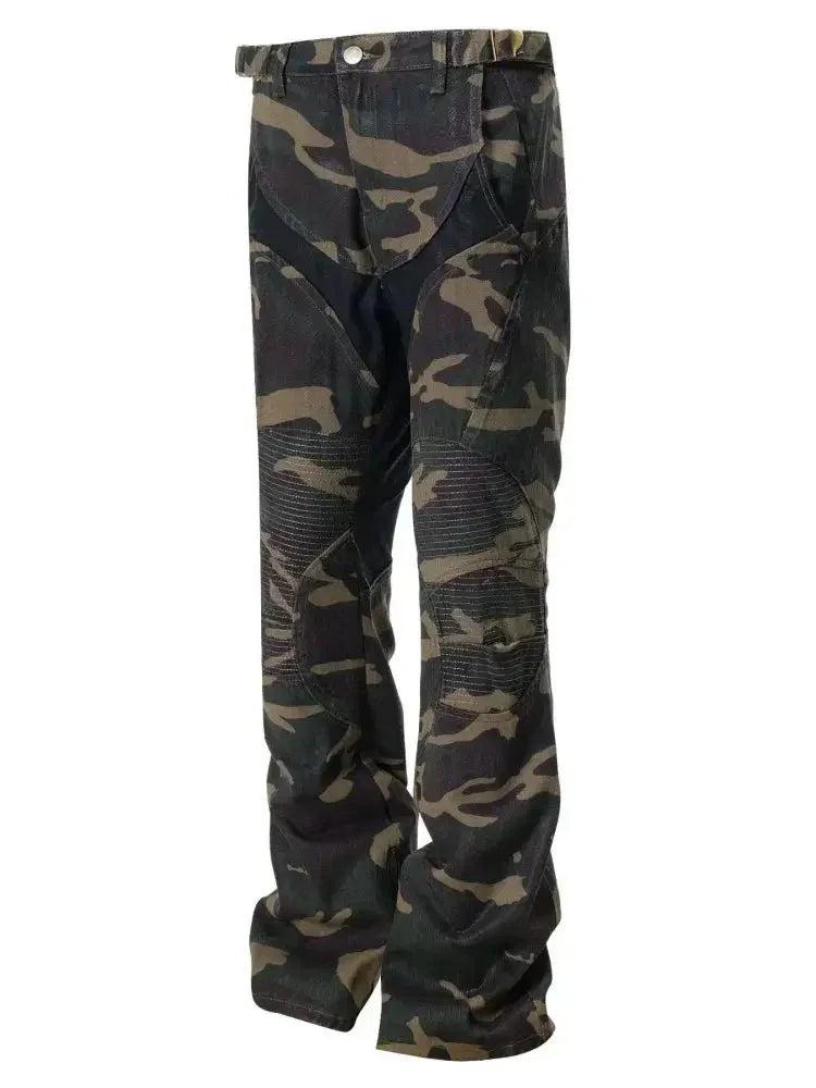 Men's Camouflage Bootcut Jeans with Seam Detail - Update AvenueTrendsi100400034030074100400034030074Men's Camouflage Bootcut Jeans with Seam DetailGreen