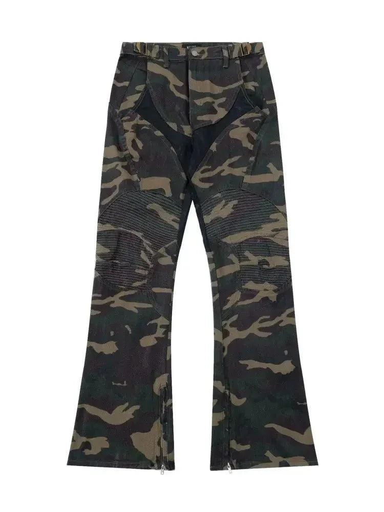 Men's Camouflage Bootcut Jeans with Seam Detail - Update AvenueTrendsi100400034030074100400034030074Men's Camouflage Bootcut Jeans with Seam DetailGreen